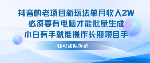 老项目新玩法单月收入2W小白有手就能操作长期项目-得贵网赚
