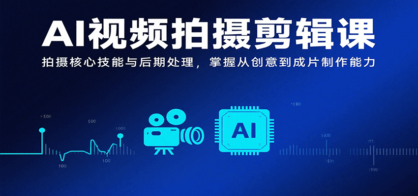AI视频拍摄剪辑课，拍摄核心技能与后期处理，掌握从创意到成片制作能力-得贵网赚