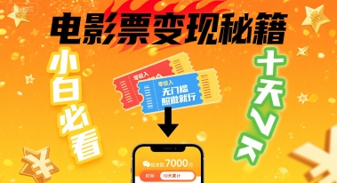 小白必看！卖电影票项目，零投入无门槛谁都能做，十天到手 7k，照做就行【揭秘】-得贵网赚