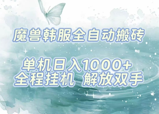 最新韩服游戏搬砖，单机日入1k+，全自动运行挂G项目，解放双手【揭秘】-得贵网赚