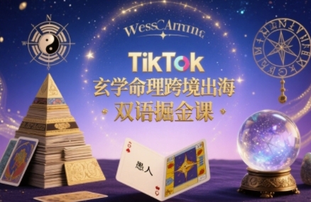 TikTok玄学命理跨境出海双语掘金课，手把手教你用命理知识精准直击海外用户痛点-得贵网赚