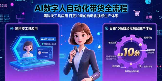AI数字人自动化带货全流程：黑科技工具应用 日更10条的自动化视频生产体系-得贵网赚