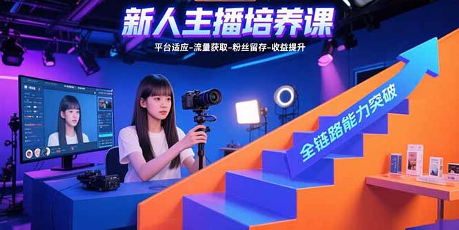 新人主播培养课：平台适应-流量获取-粉丝留存-收益提升 全链路能力突破-得贵网赚