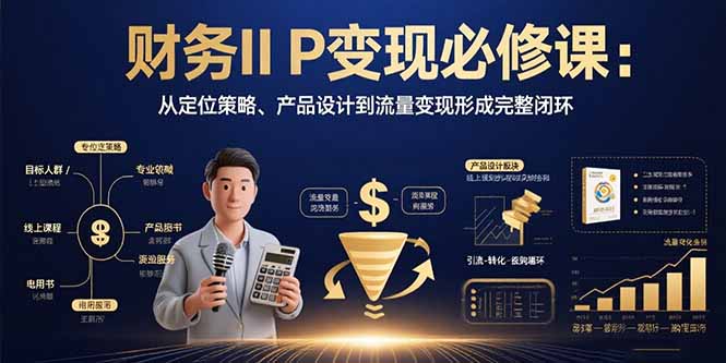 财务IP变现必修课：从定位策略、产品设计到流量变现形成完整闭环-得贵网赚