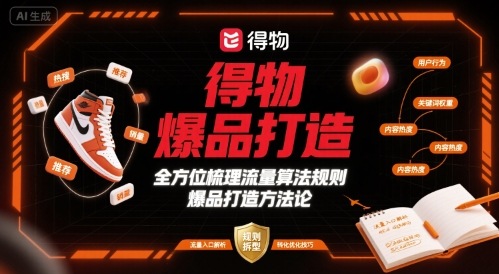 得物爆品打造，全方位梳理得物流量算法规则爆品打造规则-得贵网赚