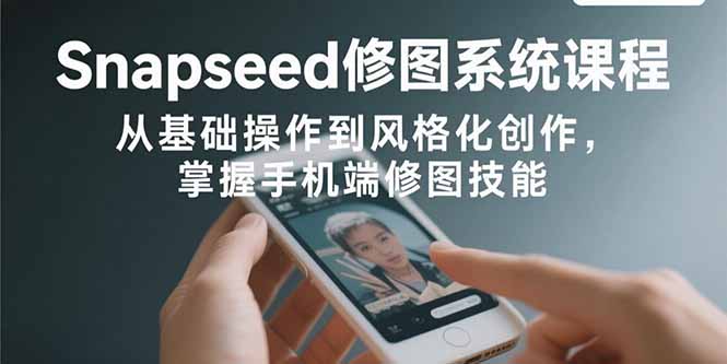 Snapseed修图系统课程：从基础操作到风格化创作，掌握手机端修图技能-得贵网赚