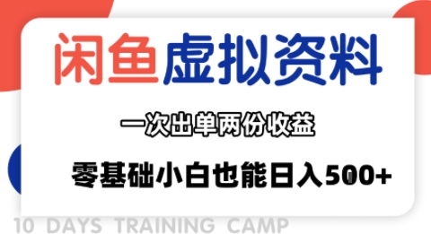 闲鱼虚拟资料新变现玩法，信息差项目，一次出单两份收益，无需囤货，可批量矩阵，零基础小白也能日入多张-得贵网赚