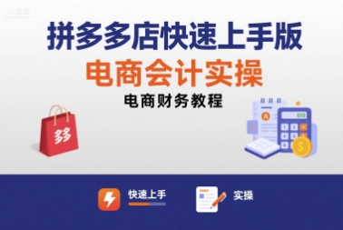 拼多多店快速上手版电商会计实操-电商财务教程-得贵网赚