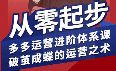 拼多多运营进阶系统课，从零起步，多多运营进阶体系课，破茧成蝶的运营之术-得贵网赚