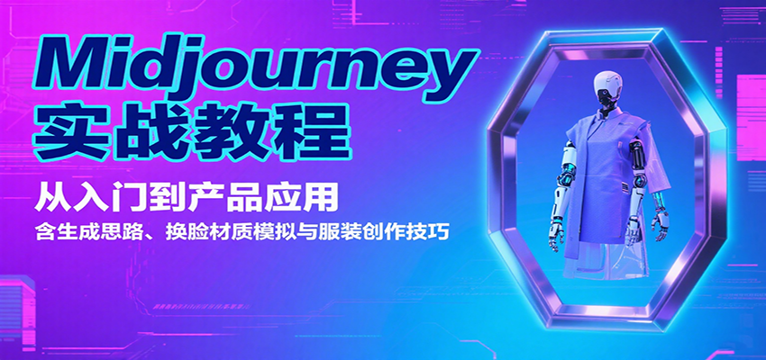 Midjourney实战教程：从入门到产品应用，含生成思路、换脸材质模拟与服装创作技巧-得贵网赚