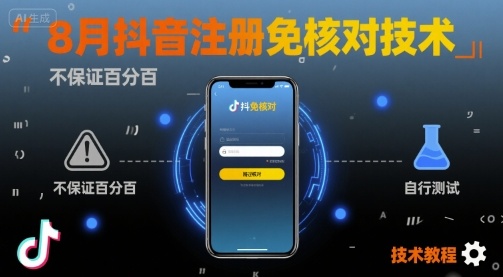8月抖音注册免核对技术，不保证百分百，自测-得贵网赚