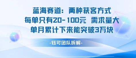 蓝海赛道：需求量大 单月累计下来能突破3W-得贵网赚
