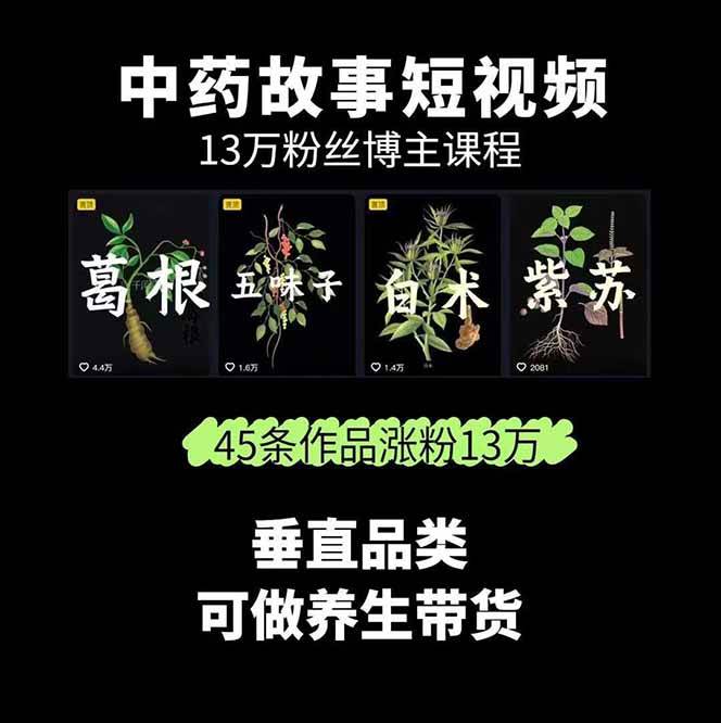 图片[2]-中药文化赛道：溯源故事开发，AI工具实战，平台运营，全方位解锁中医流量变现新路径-得贵网赚