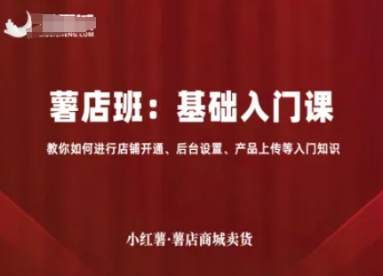小红薯薯店商城卖货，基础入门课，教你如何进行店铺开通、后台设置、产品上传等入门知识-得贵网赚