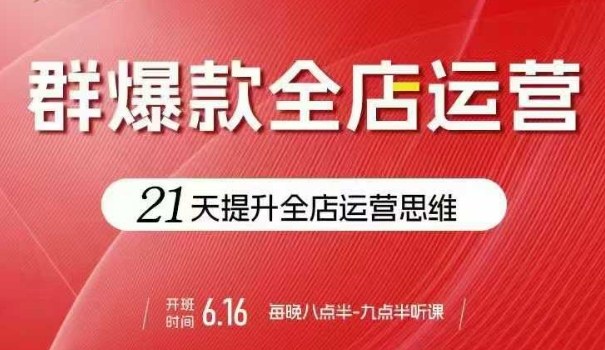贾真电商群爆款全店运营，21天提升全店运营思维，起店、全店运营爆款不断-得贵网赚